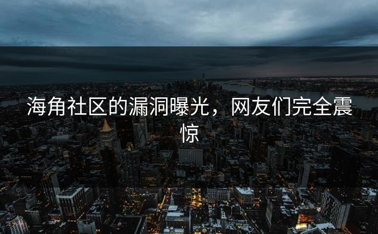 海角社区的漏洞曝光，网友们完全震惊
