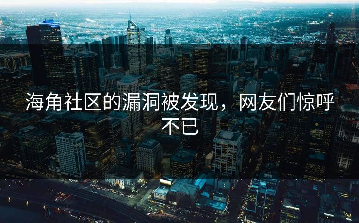 海角社区的漏洞被发现，网友们惊呼不已