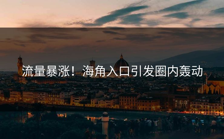 流量暴涨！海角入口引发圈内轰动