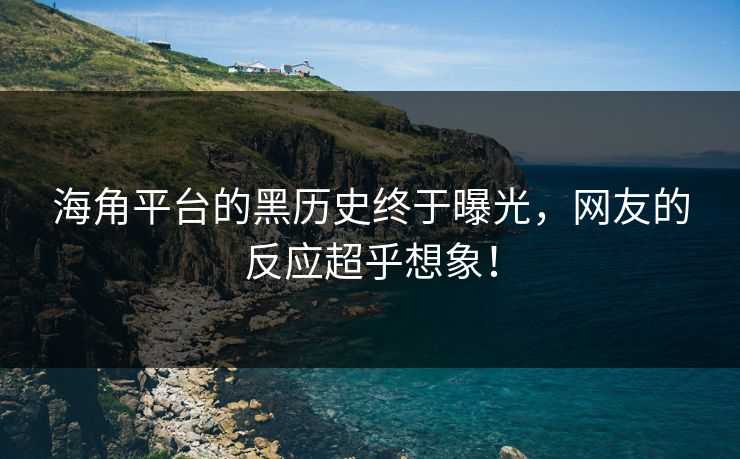 海角平台的黑历史终于曝光，网友的反应超乎想象！