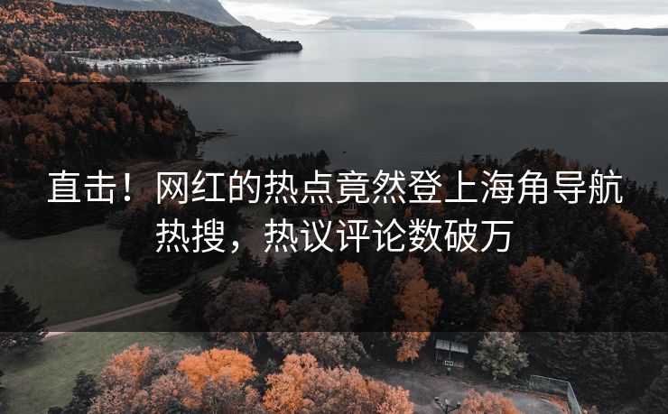 直击！网红的热点竟然登上海角导航热搜，热议评论数破万