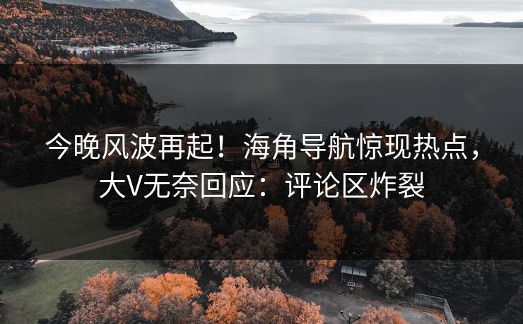 今晚风波再起！海角导航惊现热点，大V无奈回应：评论区炸裂