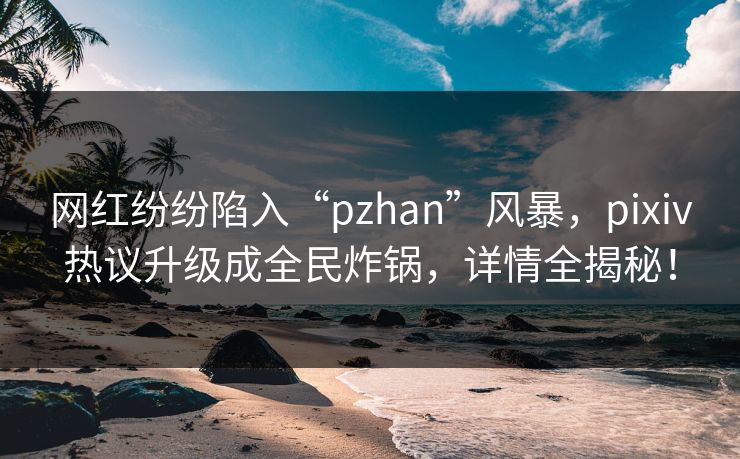 网红纷纷陷入“pzhan”风暴，pixiv热议升级成全民炸锅，详情全揭秘！