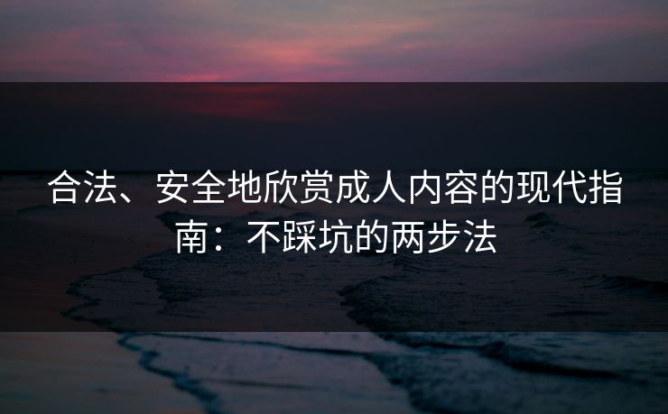 合法、安全地欣赏成人内容的现代指南：不踩坑的两步法