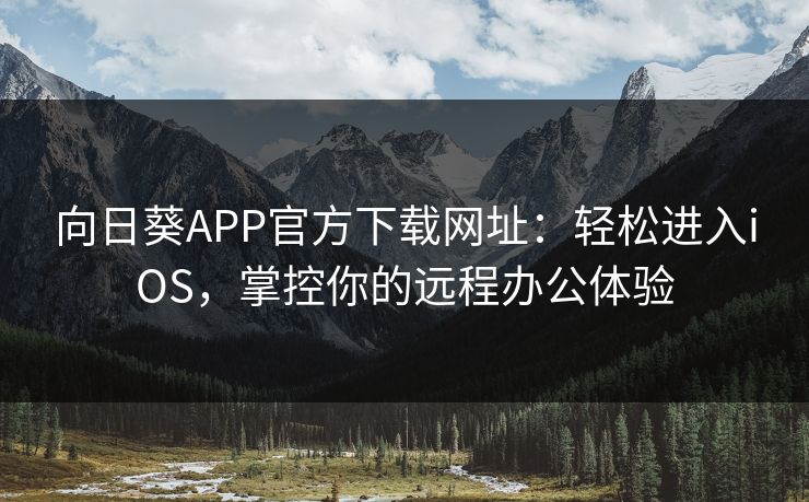 向日葵APP官方下载网址：轻松进入iOS，掌控你的远程办公体验